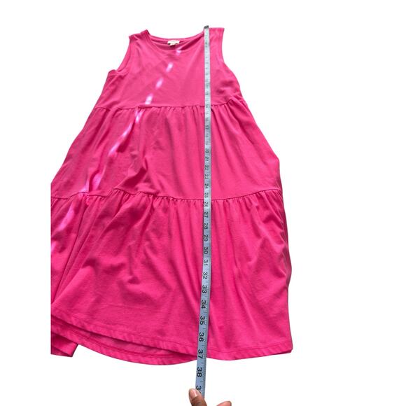 J.Crew Sleeveless Knit Tiered Mini Dress Pink Soft Girl Basic Casual Size XS - Picture 9 of 9